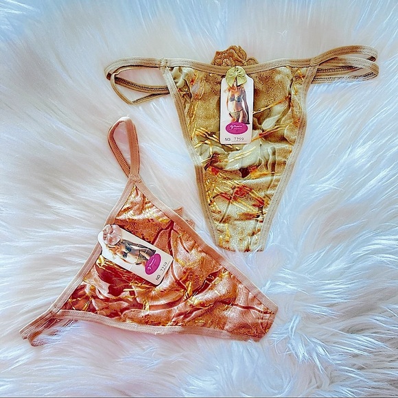 . Other - NEW Set of Two (2) Rose Floral Thong Bikini